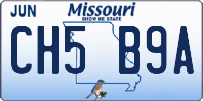MO license plate CH5B9A