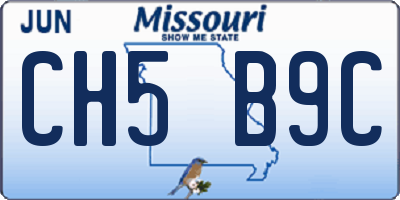 MO license plate CH5B9C