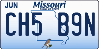 MO license plate CH5B9N