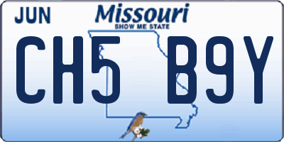 MO license plate CH5B9Y