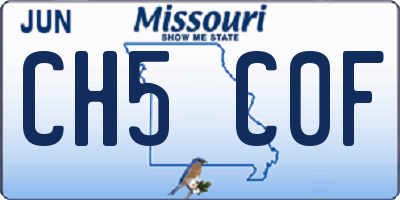 MO license plate CH5C0F
