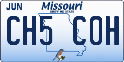 MO license plate CH5C0H