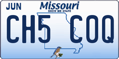 MO license plate CH5C0Q