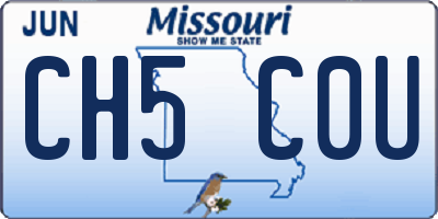 MO license plate CH5C0U