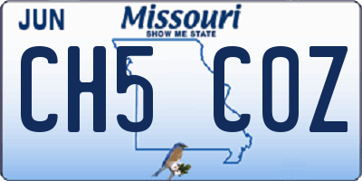 MO license plate CH5C0Z