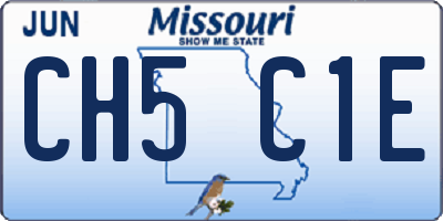 MO license plate CH5C1E