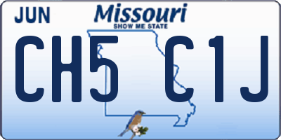 MO license plate CH5C1J