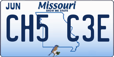MO license plate CH5C3E