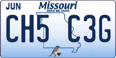 MO license plate CH5C3G