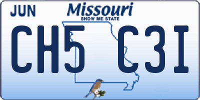 MO license plate CH5C3I