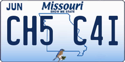 MO license plate CH5C4I