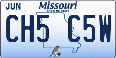 MO license plate CH5C5W