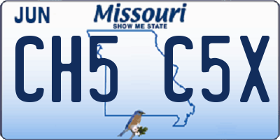 MO license plate CH5C5X