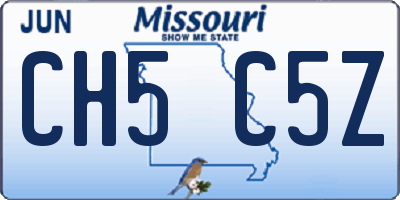 MO license plate CH5C5Z