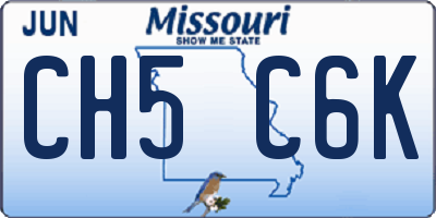 MO license plate CH5C6K