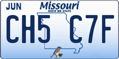 MO license plate CH5C7F