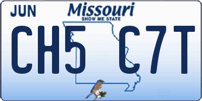 MO license plate CH5C7T