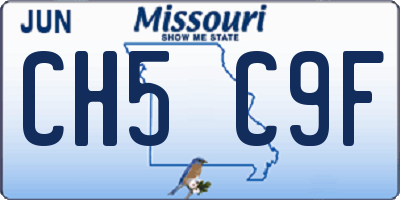 MO license plate CH5C9F