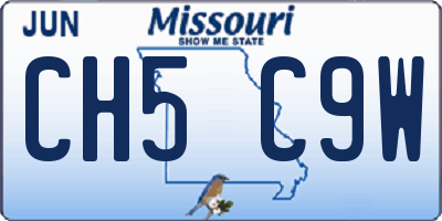 MO license plate CH5C9W