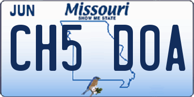 MO license plate CH5D0A