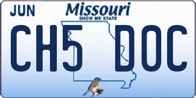 MO license plate CH5D0C