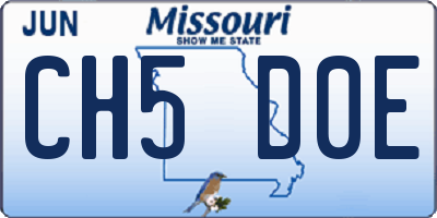 MO license plate CH5D0E
