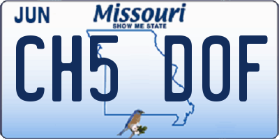 MO license plate CH5D0F
