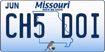MO license plate CH5D0I