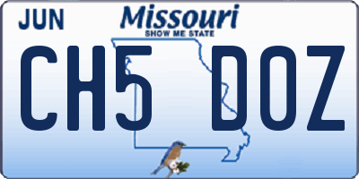 MO license plate CH5D0Z