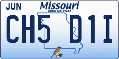 MO license plate CH5D1I