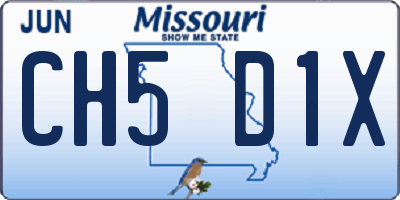 MO license plate CH5D1X