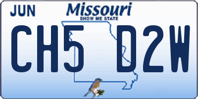 MO license plate CH5D2W