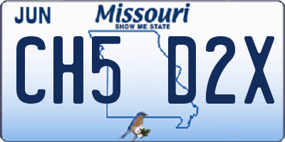 MO license plate CH5D2X