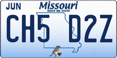 MO license plate CH5D2Z