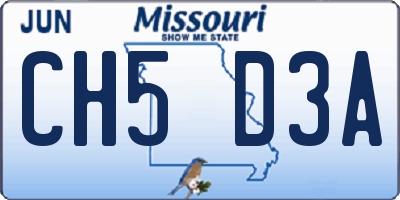MO license plate CH5D3A