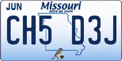 MO license plate CH5D3J