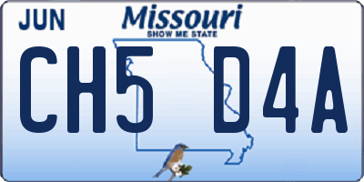 MO license plate CH5D4A