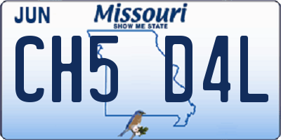 MO license plate CH5D4L