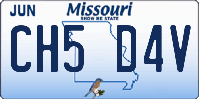 MO license plate CH5D4V