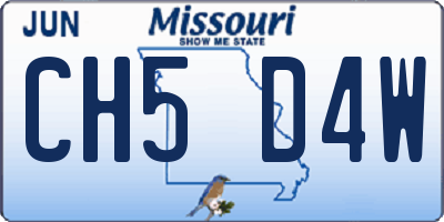 MO license plate CH5D4W