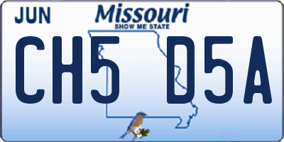 MO license plate CH5D5A