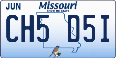 MO license plate CH5D5I