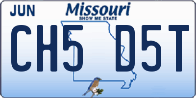 MO license plate CH5D5T