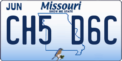 MO license plate CH5D6C