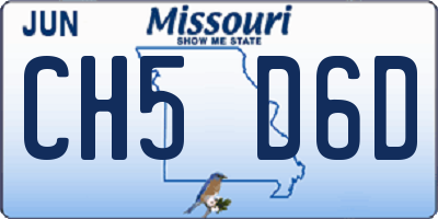 MO license plate CH5D6D