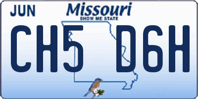MO license plate CH5D6H
