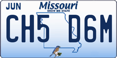 MO license plate CH5D6M