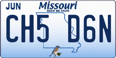 MO license plate CH5D6N