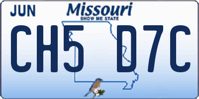 MO license plate CH5D7C