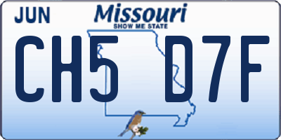 MO license plate CH5D7F
